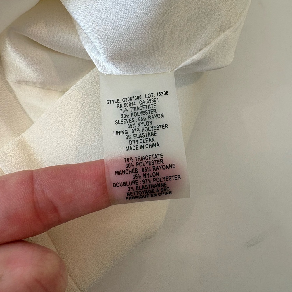Elie Tahari Structured Cream Dress XS - Picture 5 of 8